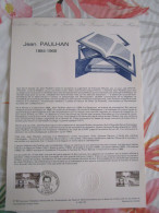 Document Officiel  Jean Paulhan 27/9/84 - Documents Of Postal Services
