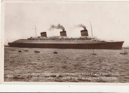 BATEAU )) PAQUEBOT NORMANDIE  Compagnie Transatlantique  DEPART DU HAVRE POUR NEW YORK - Paquebots