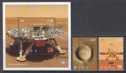 2022 United Nations Vienna Mars Space Exploration Astronomy Cpl Set Of 2 + Souvenir Sheet  MNH @ BELOW FACE VALUE - Nuevos