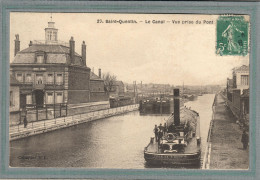 CPA (02) SAINT-QUENTIN - Mots Clés: Canal De St-Quentin, Chemin De Halage, écluse, Péniche - 1908 - Saint Quentin