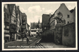 AK Ochsenfurt / Main, Hauptstrasse Mit Kriegerdenkmal Und Rathaus  - Ochsenfurt