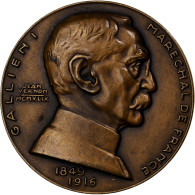 France, Médaille, Maréchal Gallieni, 1916, Bronze, Vernon, SPL - Andere & Zonder Classificatie