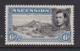 Ascension: 1938/53   KGVI    SG43    6d   [Perf: 13½]  MH - Ascensión