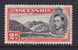 Ascension: 1938/53   KGVI    SG41    2d   Black & Red-orange  [Perf: 13½]  MH - Ascension