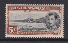 Ascension: 1938/53   KGVI    SG46    5/-   [Perf: 13½]  MH - Ascension (Ile De L')