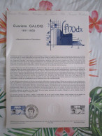 Document Officiel Evariste Galois 7/11/84 - Documents Of Postal Services