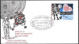 Samoa Space Cover 1969. "Apollo 12" Splashdown - Océanie