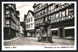 AK Wertheim / Main, Rathausgasse Mit Dem Engelbrunnen  - Wertheim