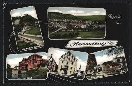 AK Hammelburg /Ufr., Burg Saaleck, Rotes Schloss Und Rathaus  - Hammelburg