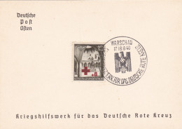 GG: Gedenkarte G4, MiNr. 52 Mit Dunklerer Roter Farbe - Ocupación 1938 – 45