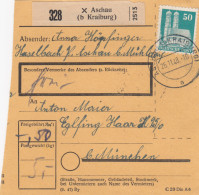 BiZone Paketkarte 1948: Aschau Nach Eglfing, München - Lettres & Documents