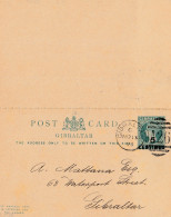 Gibraltar: 1893: Ganzsache Mit Antwortkarte P12 - Gibraltar