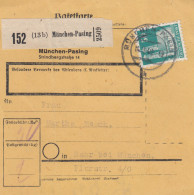 BiZone Paketkarte 1948: München Nach Haar, Selbstbucherkarte Mit Wert - Covers & Documents