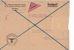 GG: Nachnahme Brief Generalgouverneur An Landmesser Krakau, Leider Marken Weg - Bezetting 1938-45