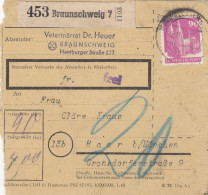 BiZone Paketkarte 1948 Braunschweig Nach Haar, Selbstbucher Mit Wert, Nachgebühr - Cartas & Documentos