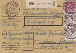 BiZone Paketkarte 1948: Oppenweiler Nach München-Feldmoching - Lettres & Documents