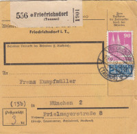 BiZone Paketkarte 1949: Friedrichsdorf Nach München - Storia Postale