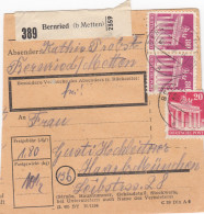 BiZone Paketkarte 1948: Bernried B. Metten Nach Haar B. München - Covers & Documents