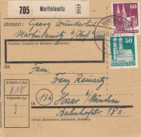 BiZone Paketkarte 1948: Martinlamitz Nach Haar Bei München - Lettres & Documents