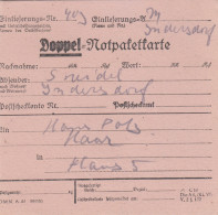 BiZone Paketkarte 1948: Indersdorf Nach Haar, Doppel-Notpaketkarte - Cartas & Documentos