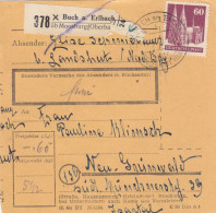 BiZone Paketkarte 1948: Buch A. Erlbach Nach Neu-Grünwald - Briefe U. Dokumente