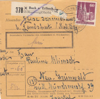 BiZone Paketkarte 1948: Buch A. Erlbach Nach Neu-Grünwald - Lettres & Documents