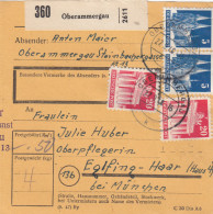 BiZone Paketkarte 1948: Oberammergau Nach Eglfing-Haar, Pflegerin - Storia Postale