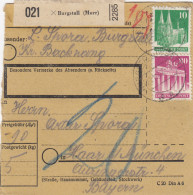 BiZone Paketkarte 1948: Burgstall (Murr) Nach Haar, München - Lettres & Documents