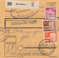 BiZone Paketkarte 1948: Rosenheim Nach Haar Bei München - Cartas & Documentos