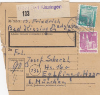 BiZone Paketkarte 1948: Bad Kissingen Nah Eglfing Haar - Lettres & Documents