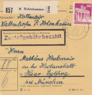BiZone Paketkarte: Hohenkammer Nach Haar-Eglfing, Heilanstalt - Lettres & Documents
