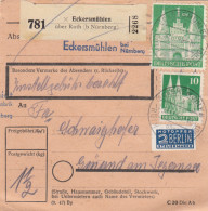 BiZone Paketkarte 1948: Eckersmühlen Nach Gmund Am Tegernsee - Storia Postale