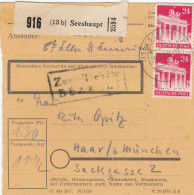 BiZone Paketkarte 1948: Seeshaupt Nach Haar B. München - Briefe U. Dokumente