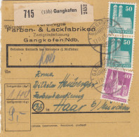 BiZone Paketkarte 1948: Gangkofen Nach Haar Bei München - Cartas & Documentos