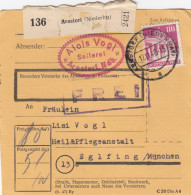 BiZone Paketkarte 1948: Arnstorf Nach Eglfing, Heilanstalt - Cartas & Documentos