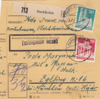 BiZone Paketkarte 1948: Marklkofen Nach Eglfing, Pflegeanstalt - Cartas & Documentos