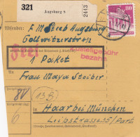 BiZone Paketkarte 1948: Augsburg Nach Haar Bei München - Cartas & Documentos