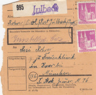 BiZone Paketkarte 1948: Julbach Nach Haar, Frauenklinik - Brieven En Documenten