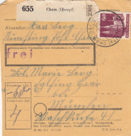 BiZone Paketkarte 1948: Cham Nach Eglfing Haar Bei München - Storia Postale