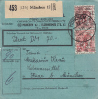 BiZone Paketkarte 1948: München N. Haar, Wertkarte, Selbstbucher, Bes. Formular - Briefe U. Dokumente