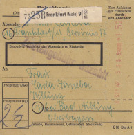 BiZone Paketkarte 1947: Frankfurt Nach Bad Aibling - Storia Postale