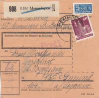 BiZone Paketkarte 1948: Memmingen Nach Gmund A. Tegernsee - Lettres & Documents