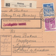 BiZone Paketkarte 1948: Pöcking Nach Starnberg, Oberpflegerin - Storia Postale