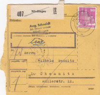 BiZone Paketkarte 1948: Nördlingen Nach Chemnitz - Lettres & Documents