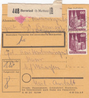 BiZone Paketkarte 1948: Bernried Nach Haar Bei München, Heilanstalt - Brieven En Documenten