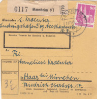 BiZone Paketkarte 1948: Mannheim Nach Haar - Covers & Documents