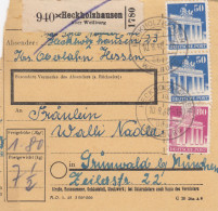 BiZone Paketkarte 1948: Heckholzhausen Nach Grünwald - Storia Postale