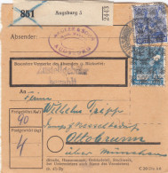 BiZone Paketkarte 1948: Augsburg 5 Nach Ottobrunn über München - Lettres & Documents