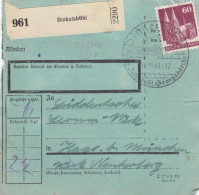BiZone Paketkarte 1948: Dinkelsbühl Nach Haar B. München, Seltenes Formular - Lettres & Documents