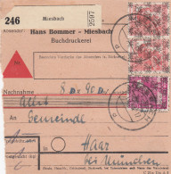 BiZone Paketkarte 1948: Miesbach Nach Haar, Selbstbucher, Nachnahme - Covers & Documents
